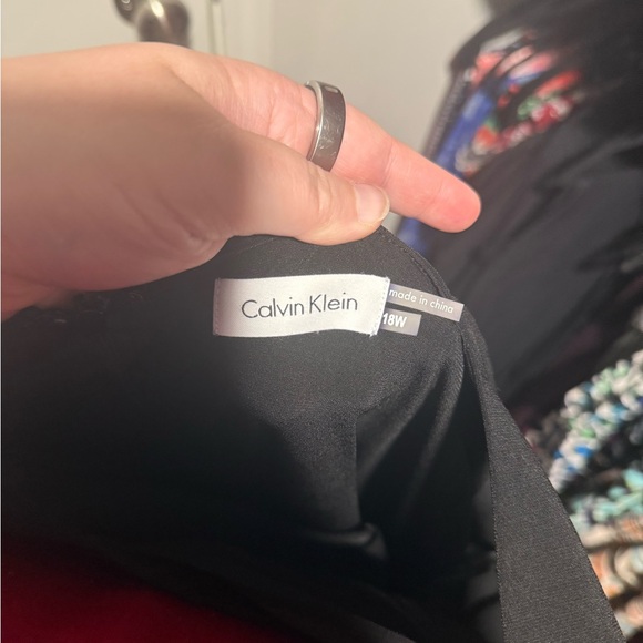 Calvin Klein Black Textured Midi Dress - Picture 3 of 3